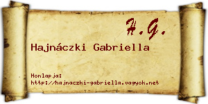 Hajnáczki Gabriella névjegykártya